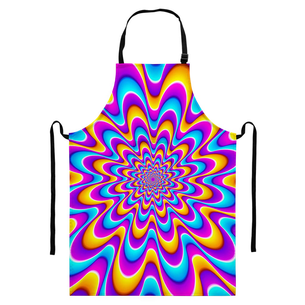 Splashing Colors Moving Optical Illusion Bib Apron With Pocket