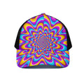 Splashing Colors Moving Optical Illusion Black Mesh Trucker Hat