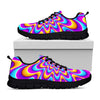 Splashing Colors Moving Optical Illusion Black Running Shoes