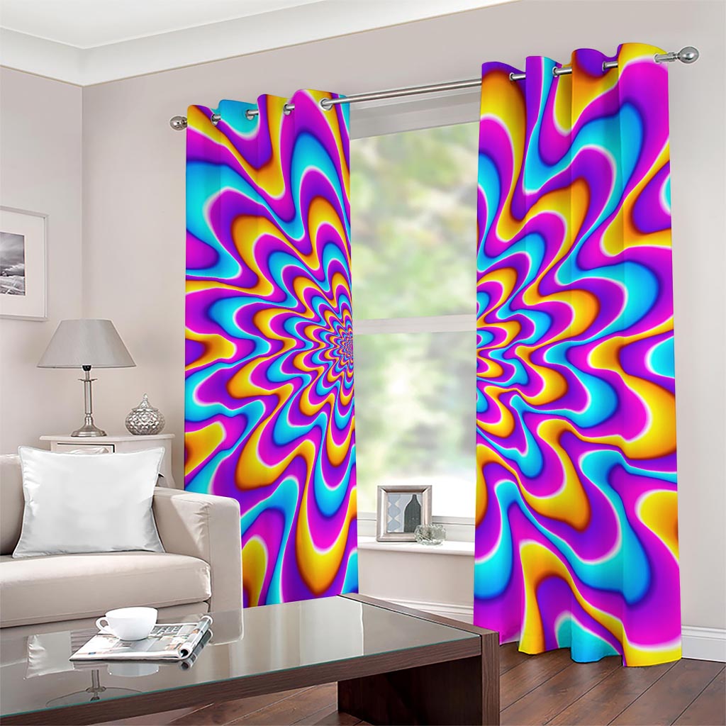 Splashing Colors Moving Optical Illusion Blackout Grommet Curtains