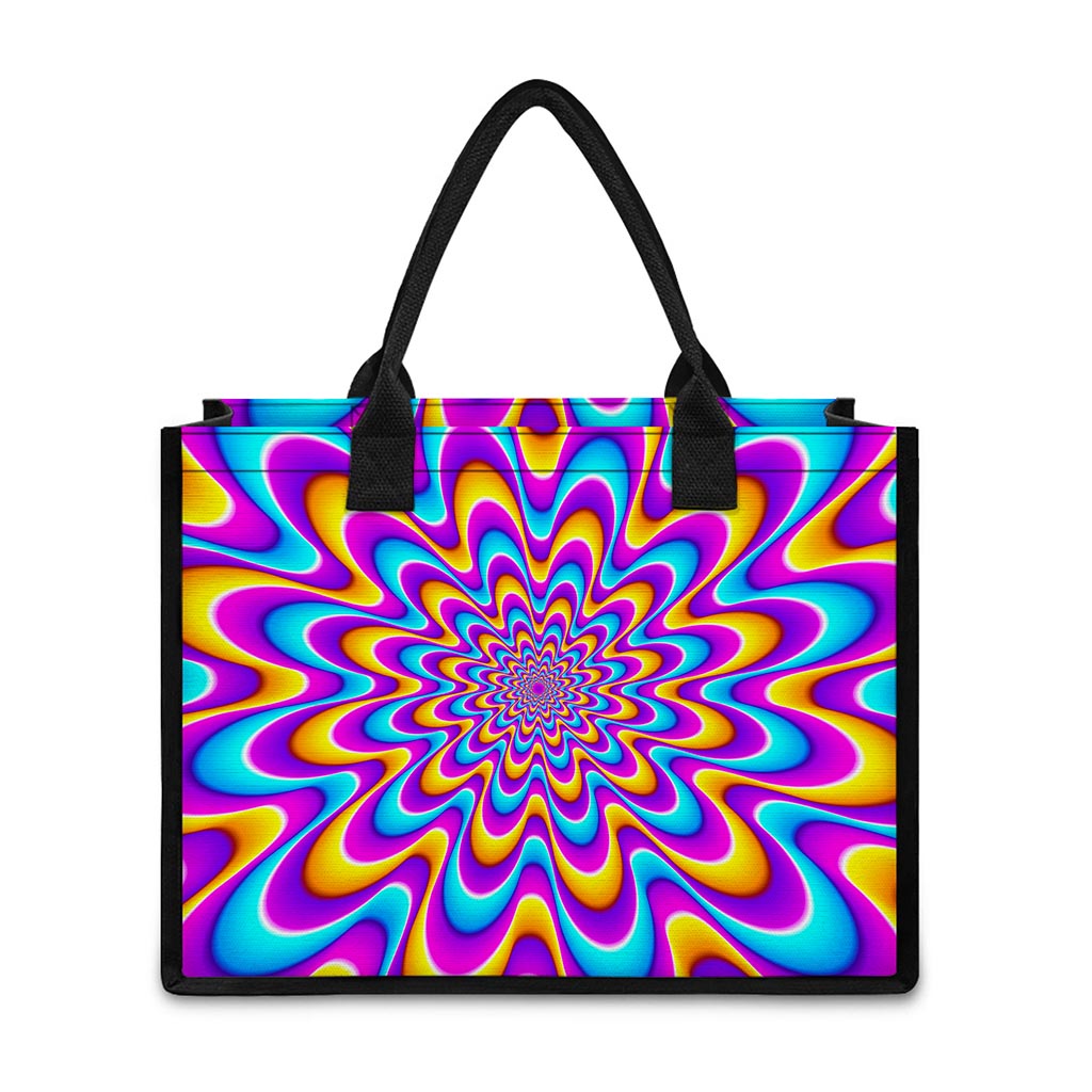 Splashing Colors Moving Optical Illusion Canvas Tote Bag