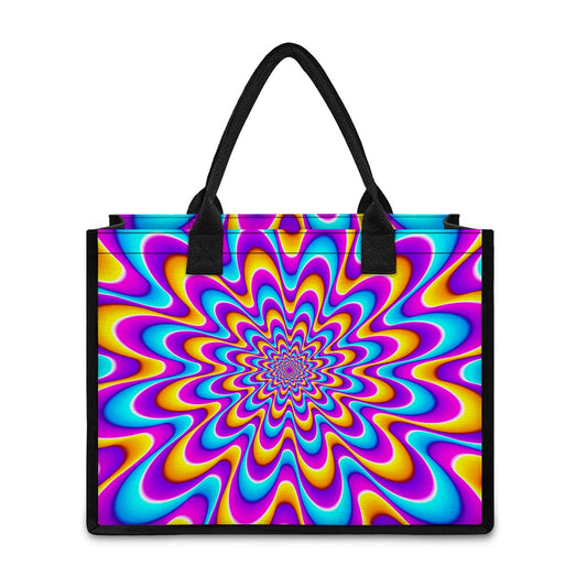 Splashing Colors Moving Optical Illusion Canvas Tote Bag