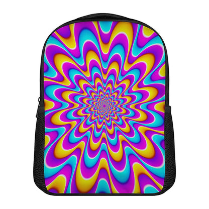Splashing Colors Moving Optical Illusion Casual Backpack