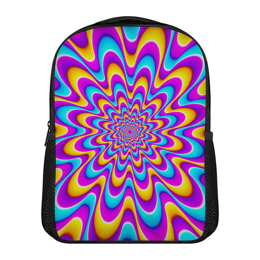 Splashing Colors Moving Optical Illusion Casual Backpack