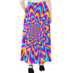Splashing Colors Moving Optical Illusion Chiffon Maxi Skirt