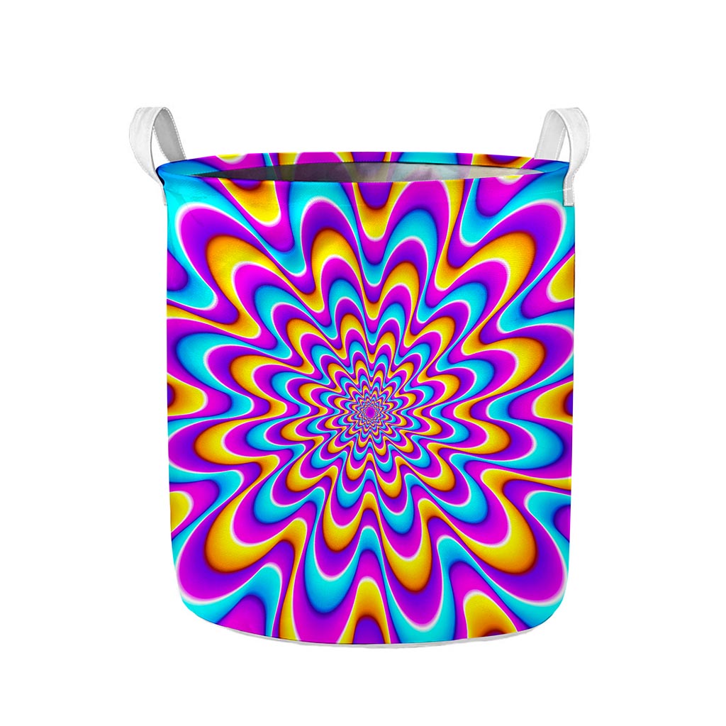 Splashing Colors Moving Optical Illusion Collapsible Laundry Basket