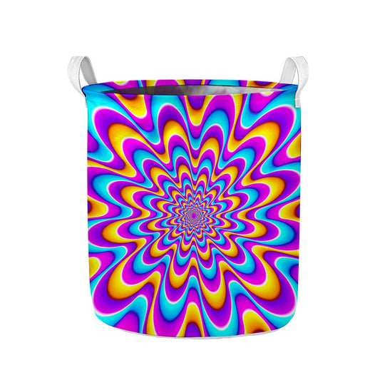Splashing Colors Moving Optical Illusion Collapsible Laundry Basket