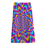 Splashing Colors Moving Optical Illusion Cotton Front Slit Maxi Skirt