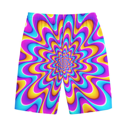 Splashing Colors Moving Optical Illusion Cotton Shorts