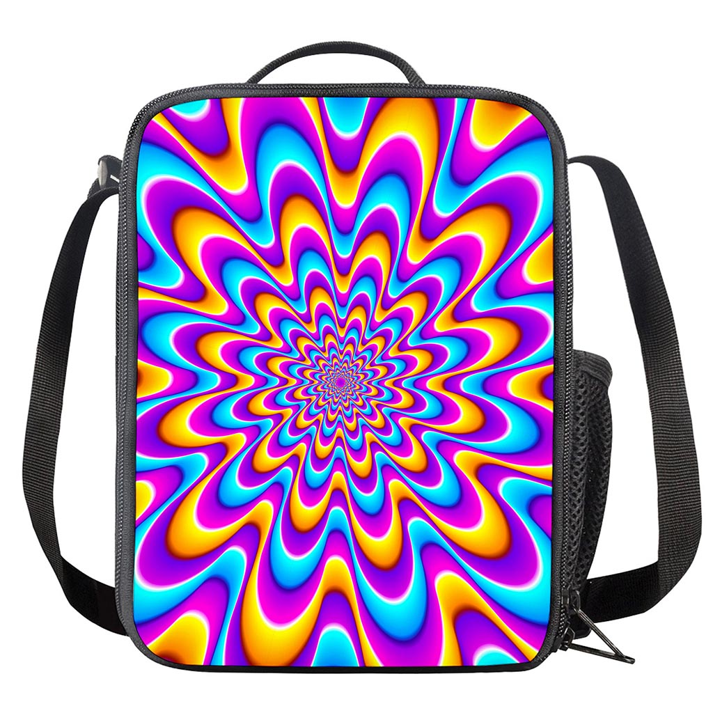 Splashing Colors Moving Optical Illusion Crossbody Lunch Bag