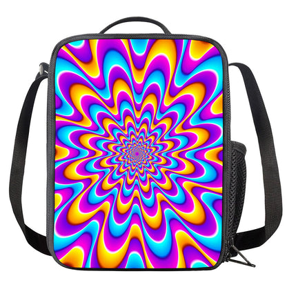 Splashing Colors Moving Optical Illusion Crossbody Lunch Bag