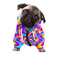 Splashing Colors Moving Optical Illusion Dog Zip Up Hoodie