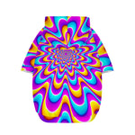 Splashing Colors Moving Optical Illusion Dog Zip Up Hoodie