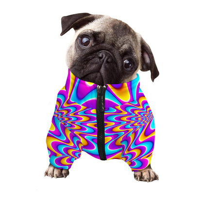 Splashing Colors Moving Optical Illusion Dog Zip Up Jacket
