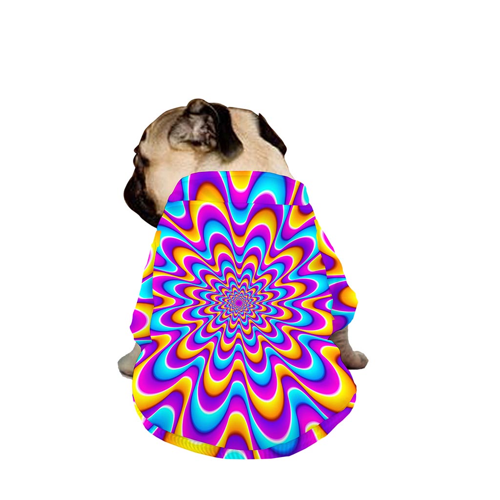Splashing Colors Moving Optical Illusion Dog Zip Up Jacket