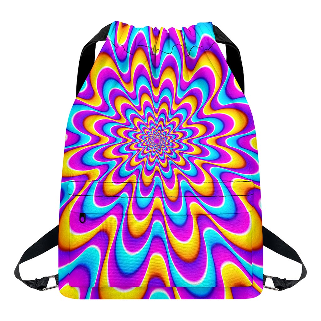 Splashing Colors Moving Optical Illusion Drawstring Backpack
