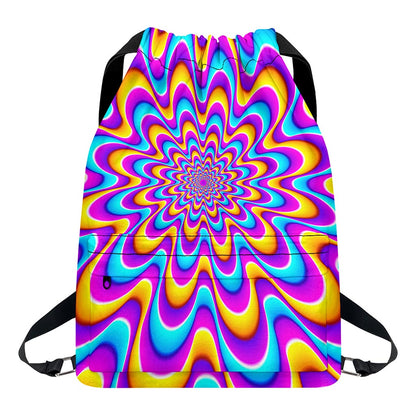 Splashing Colors Moving Optical Illusion Drawstring Backpack