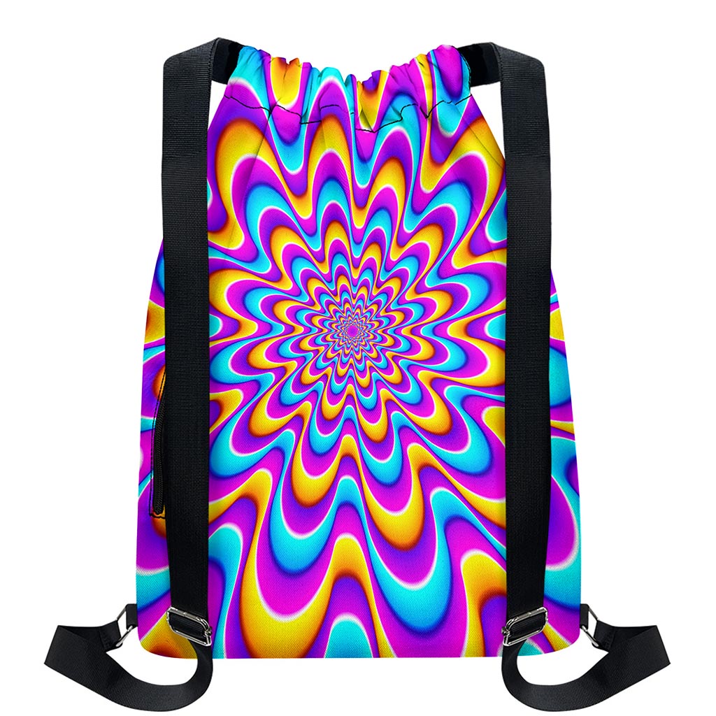 Splashing Colors Moving Optical Illusion Drawstring Backpack