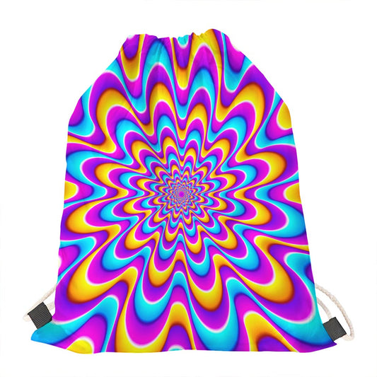 Splashing Colors Moving Optical Illusion Drawstring Bag