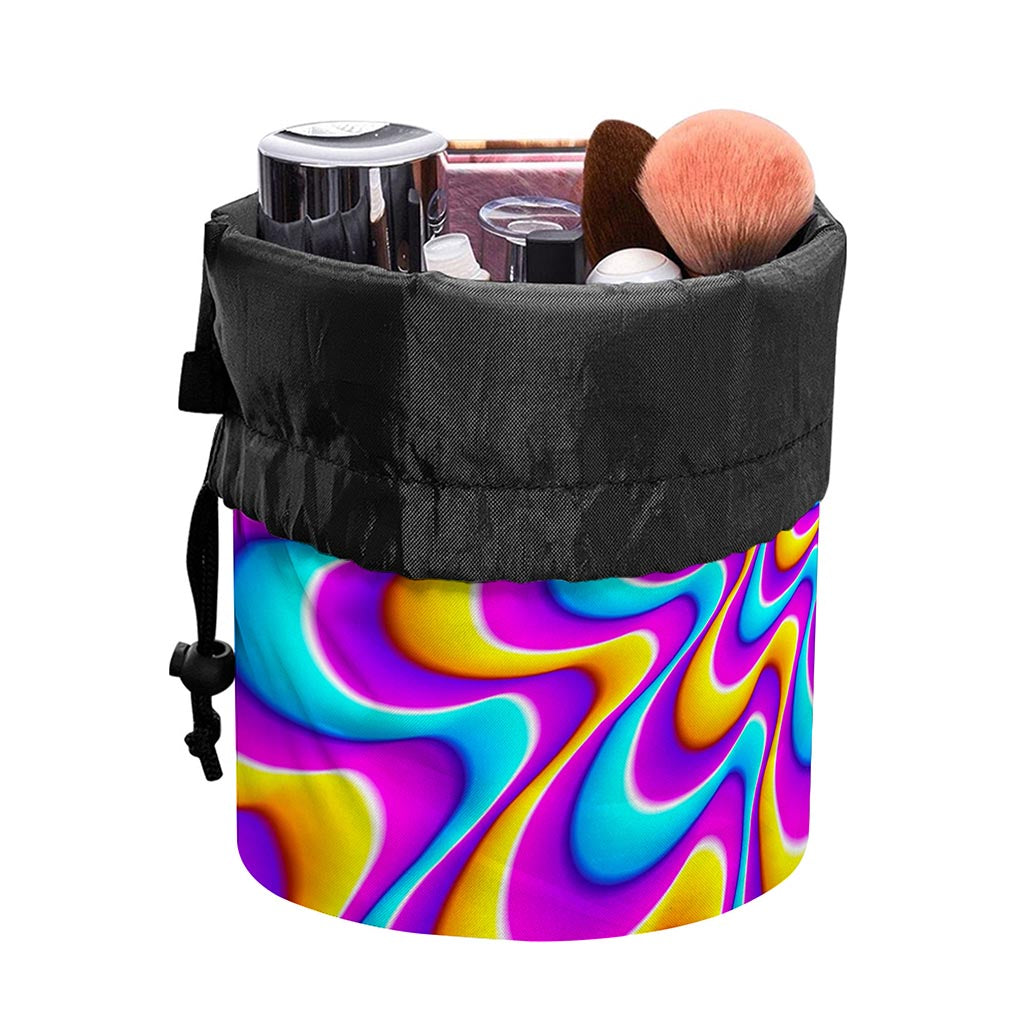 Splashing Colors Moving Optical Illusion Drawstring Makeup Bag