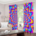 Splashing Colors Moving Optical Illusion Extra Wide Grommet Curtains
