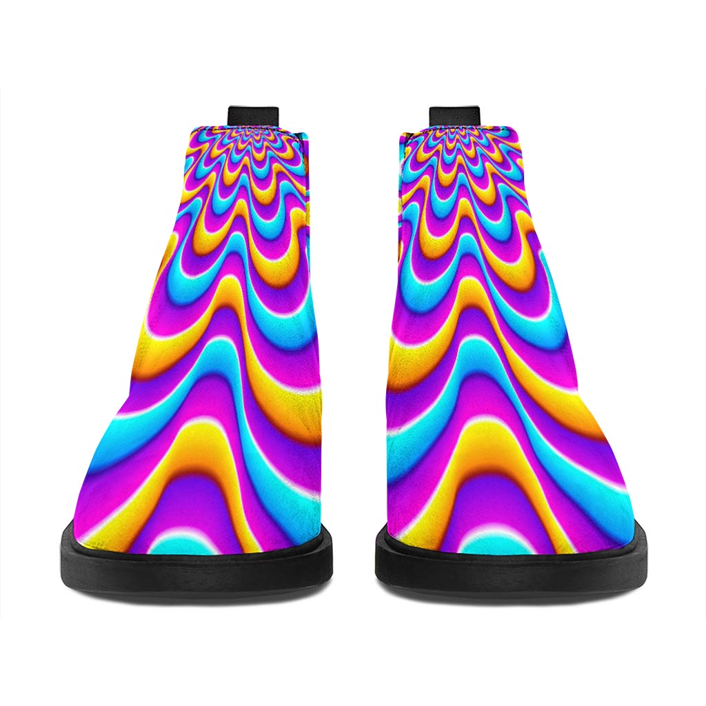 Splashing Colors Moving Optical Illusion Flat Ankle Boots