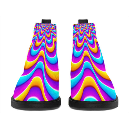 Splashing Colors Moving Optical Illusion Flat Ankle Boots