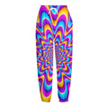 Splashing Colors Moving Optical Illusion Fleece Lined Knit Pants