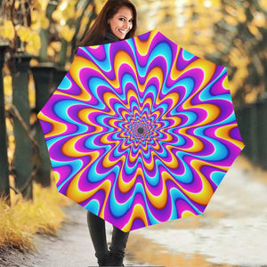 Splashing Colors Moving Optical Illusion Foldable Umbrella