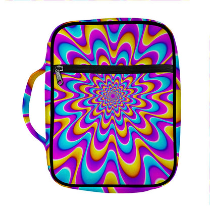 Splashing Colors Moving Optical Illusion Front Pocket Bible Bag