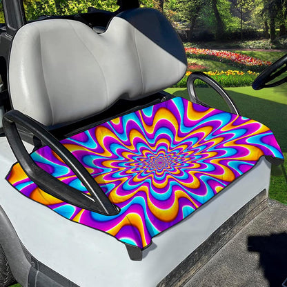 Splashing Colors Moving Optical Illusion Golf Cart Seat Cover