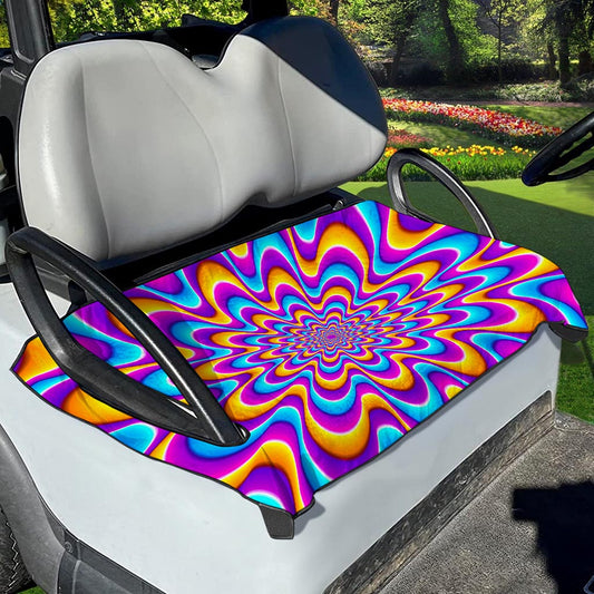 Splashing Colors Moving Optical Illusion Golf Cart Seat Cover