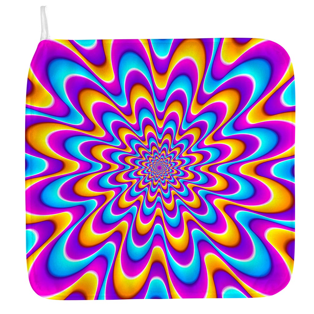 Splashing Colors Moving Optical Illusion Hand Towel