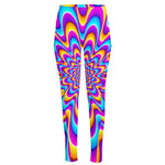 Splashing Colors Moving Optical Illusion High-Waisted Pocket Leggings