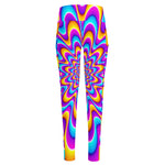 Splashing Colors Moving Optical Illusion High-Waisted Pocket Leggings
