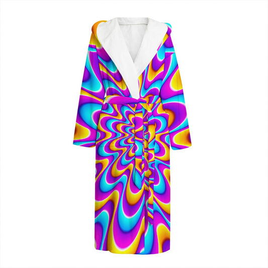 Splashing Colors Moving Optical Illusion Hooded Bathrobe