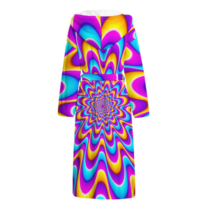 Splashing Colors Moving Optical Illusion Hooded Bathrobe