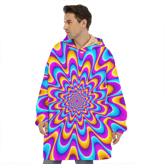 Splashing Colors Moving Optical Illusion Hoodie Blanket