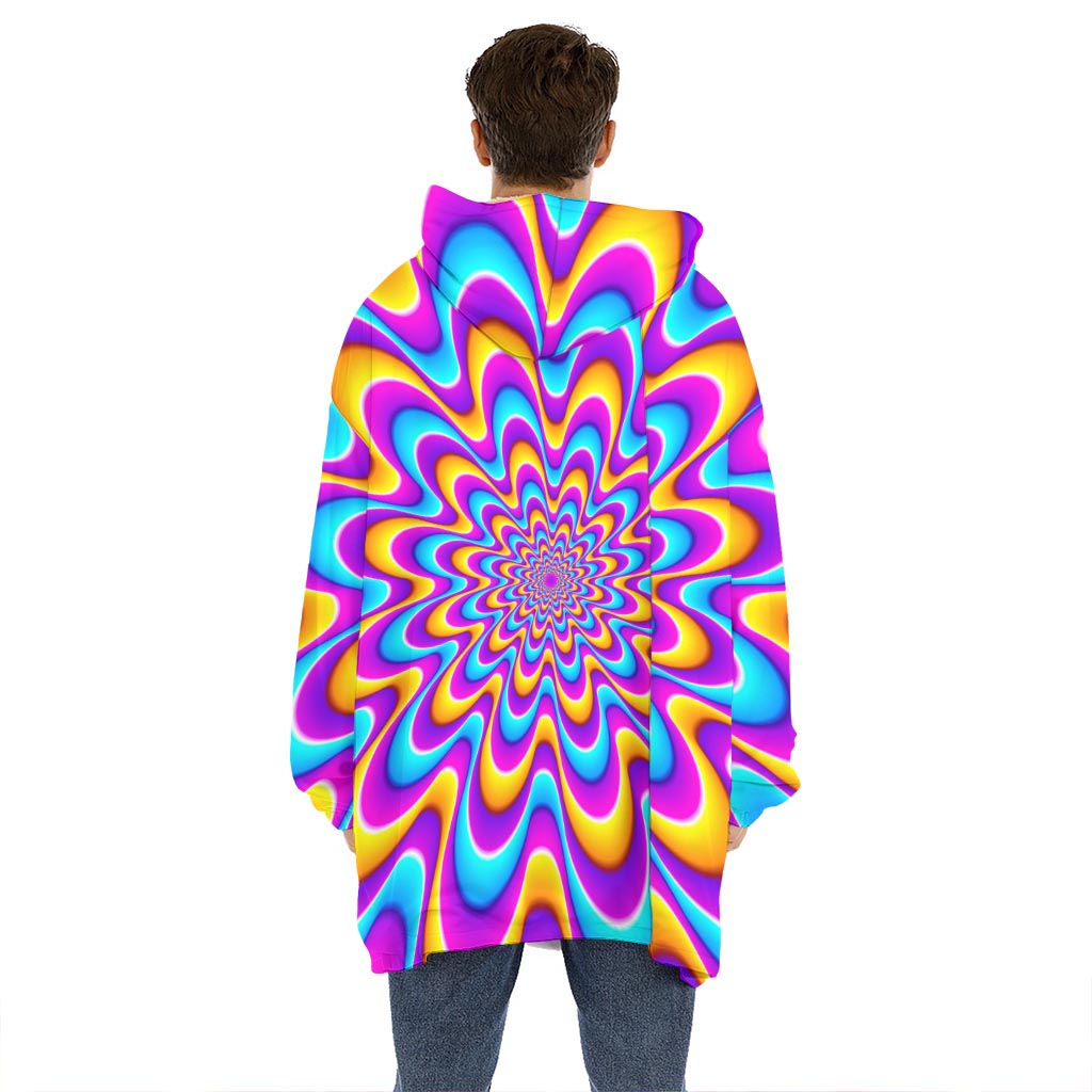 Splashing Colors Moving Optical Illusion Hoodie Blanket