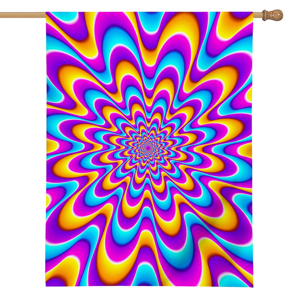 Splashing Colors Moving Optical Illusion House Flag