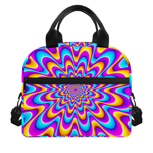 Splashing Colors Moving Optical Illusion Insulated Lunch Bag