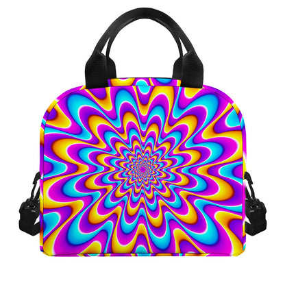 Splashing Colors Moving Optical Illusion Insulated Lunch Bag