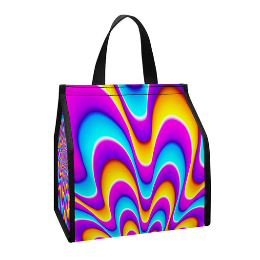 Splashing Colors Moving Optical Illusion Insulated Lunch Tote