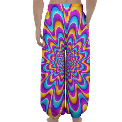 Splashing Colors Moving Optical Illusion Lantern Pants