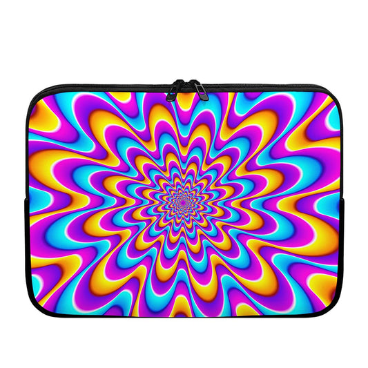 Splashing Colors Moving Optical Illusion Laptop Sleeve