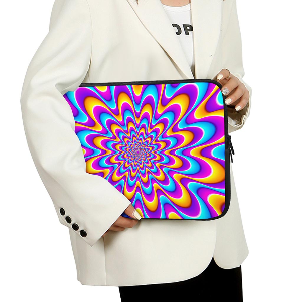 Splashing Colors Moving Optical Illusion Laptop Sleeve