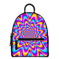 Splashing Colors Moving Optical Illusion Leather Backpack