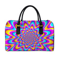 Splashing Colors Moving Optical Illusion Leather Duffel Bag