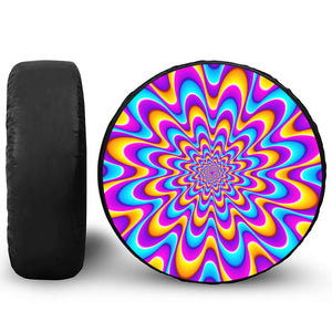 Splashing Colors Moving Optical Illusion Leather Spare Tire Cover