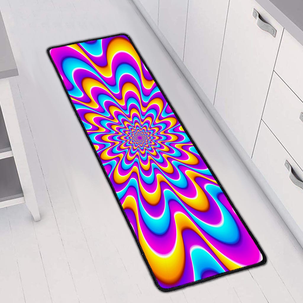 Splashing Colors Moving Optical Illusion Long Kitchen Mat